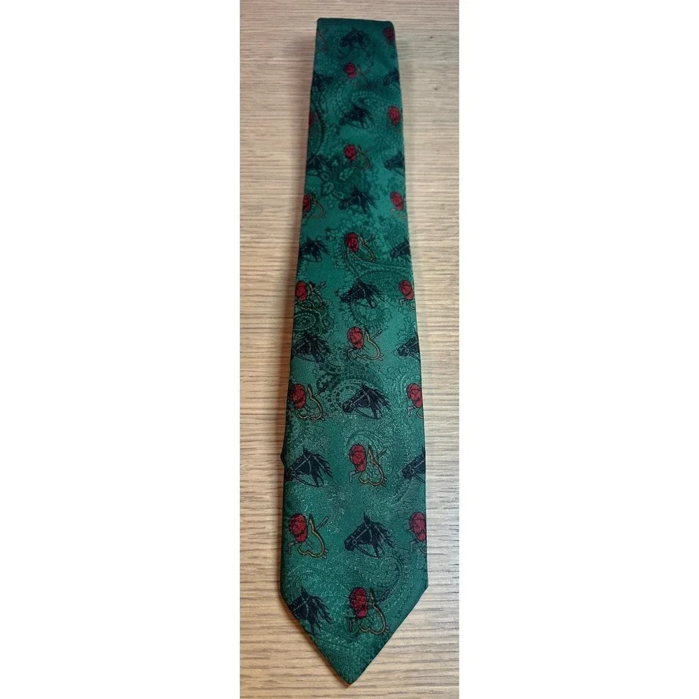 Polo Ralph Lauren Vintage Hand Made Silk Tie Italy Equestrian Horse Head